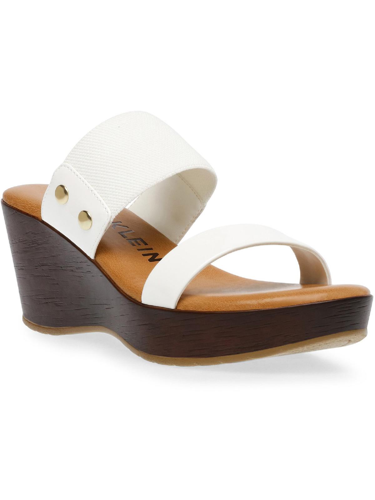 Anne Klein Womens Wedge Slip On Open Toe Wedge Sandals